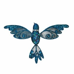 10/$25🦋 Michael's Teal Glitter Hummingbird Clip On Ornament